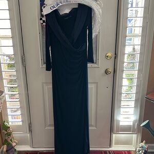 Lauren Ralph Lauren Elegant Navy Long Sleeve Dress